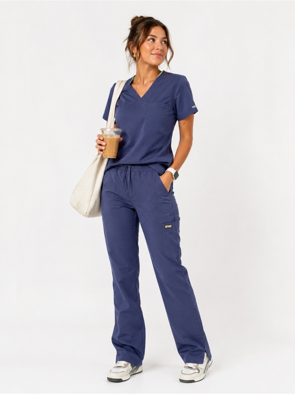 Grey's Anatomy Navy Blue Scrub Pants and Edge Scrub top.